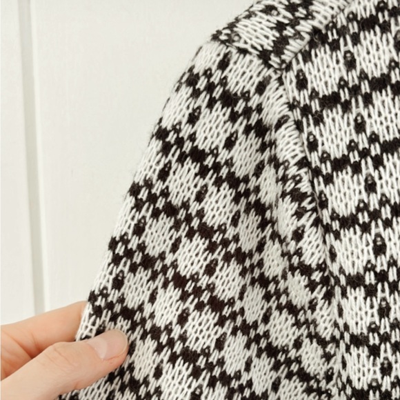 Coldwater Creek Wool Blend Fleece Mock Neck Zip Up Geometric Women Small Warm - Picture 10 of 14